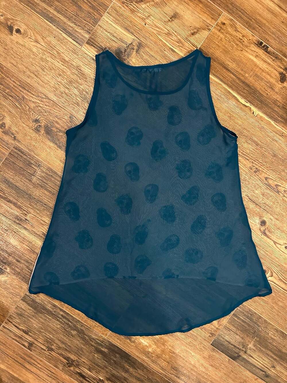 Misope Skull and Floral Print High-Low Sleeveless Tank Top - Picture 6 of 6